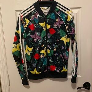 Adidas floral zipper jacket
